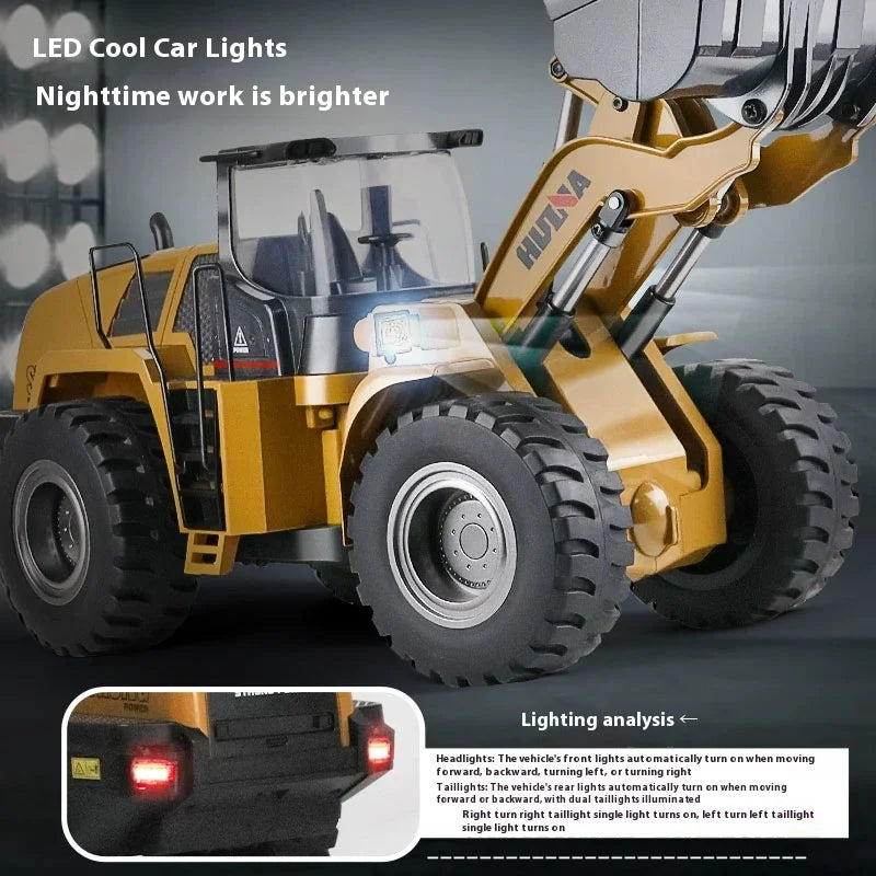 RC Bulldozer 1/14 Scale | 10CH Heavy Duty All-Alloy Metal Wheel Loader