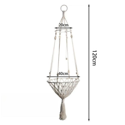 Boho Cat Hammock - Hand Woven Cotton Rope Hanging Swing Bed