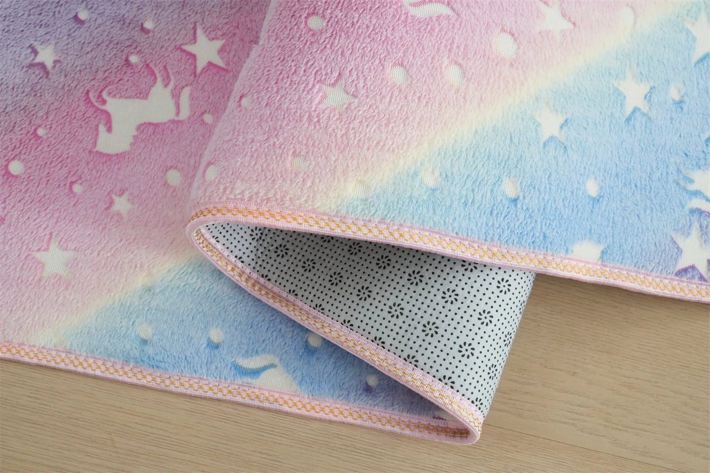 Glow in the Dark Stars Rug | Luminous Non-Slip Kids Room Bedroom Mat