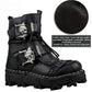 Mens Cowhide Leather Motorcycle Boots - Gothic Skull Boots
