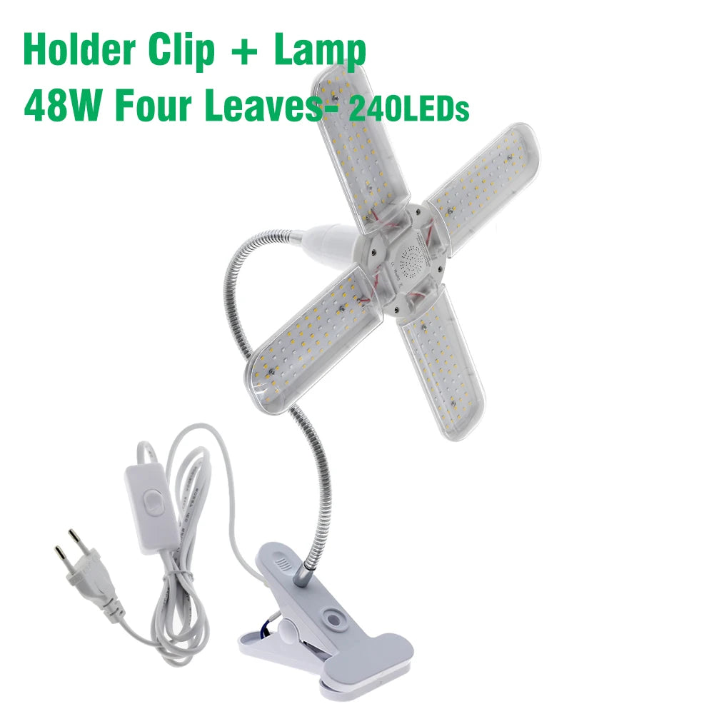 Full Spectrum LED Growth Lamp | 48W Greenhouse Plant Light & Bracket