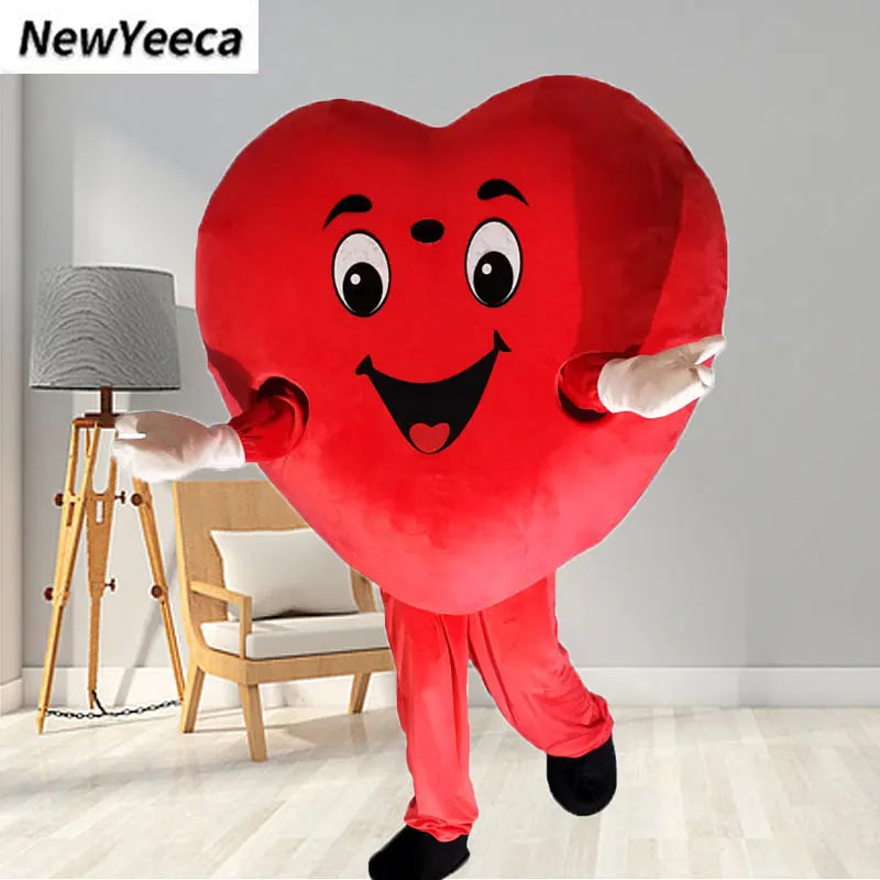 Red Love Heart Mascot Costume | Adult Plush Valentine's Cosplay Suit