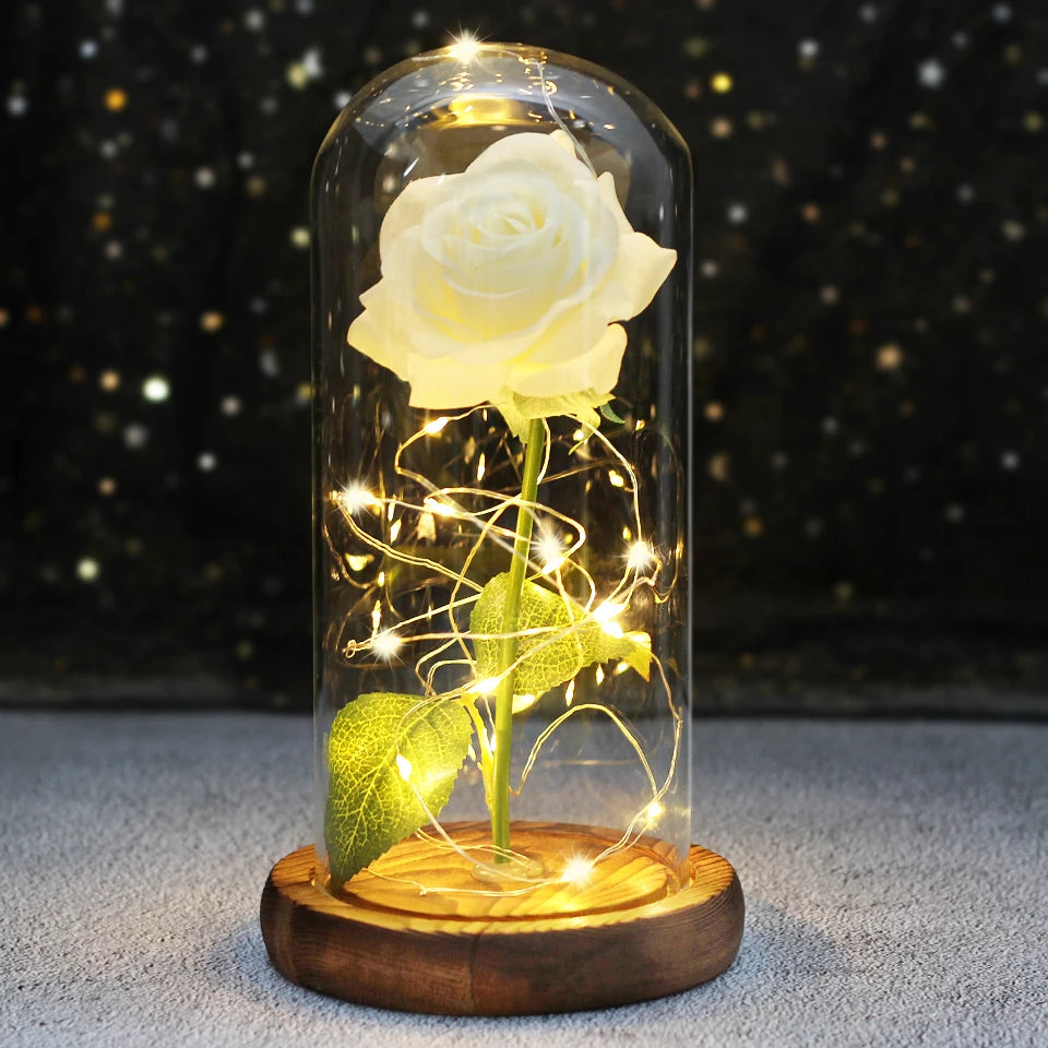 LED Enchanted Galaxy Rose in Glass Dome - Forever Flower Gift