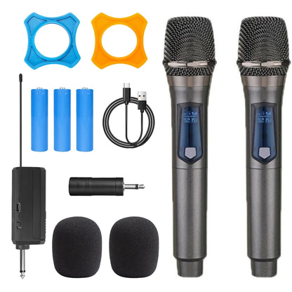 2-Channel UHF Wireless Microphone Set | Professional Dual Handheld Kit