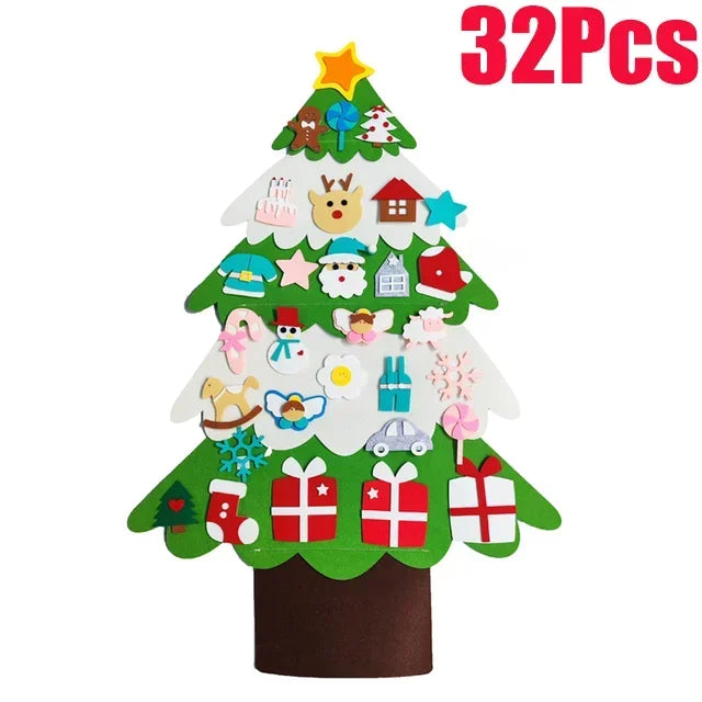 DIY Felt Christmas Tree Set - Kids Wall Decor & Ornaments
