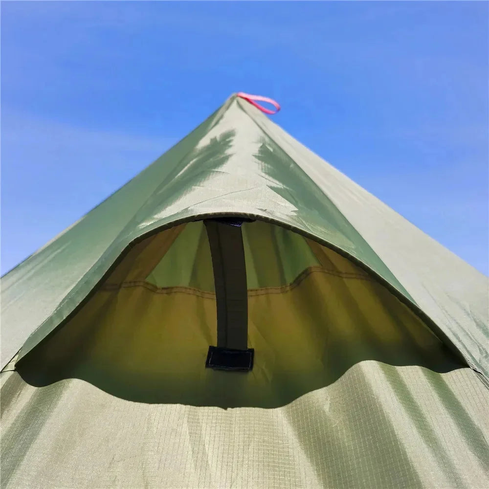 Ultralight 4-Season Pyramid Teepee Tent - Snow Skirt & Chimney Hole