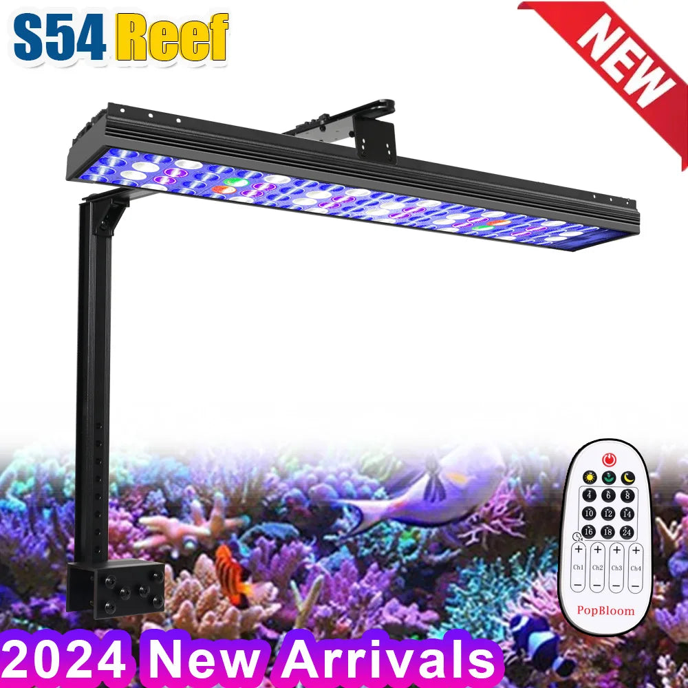 S54 Dimmable Marine Aquarium LED Light | Full Spectrum Saltwater Lamp