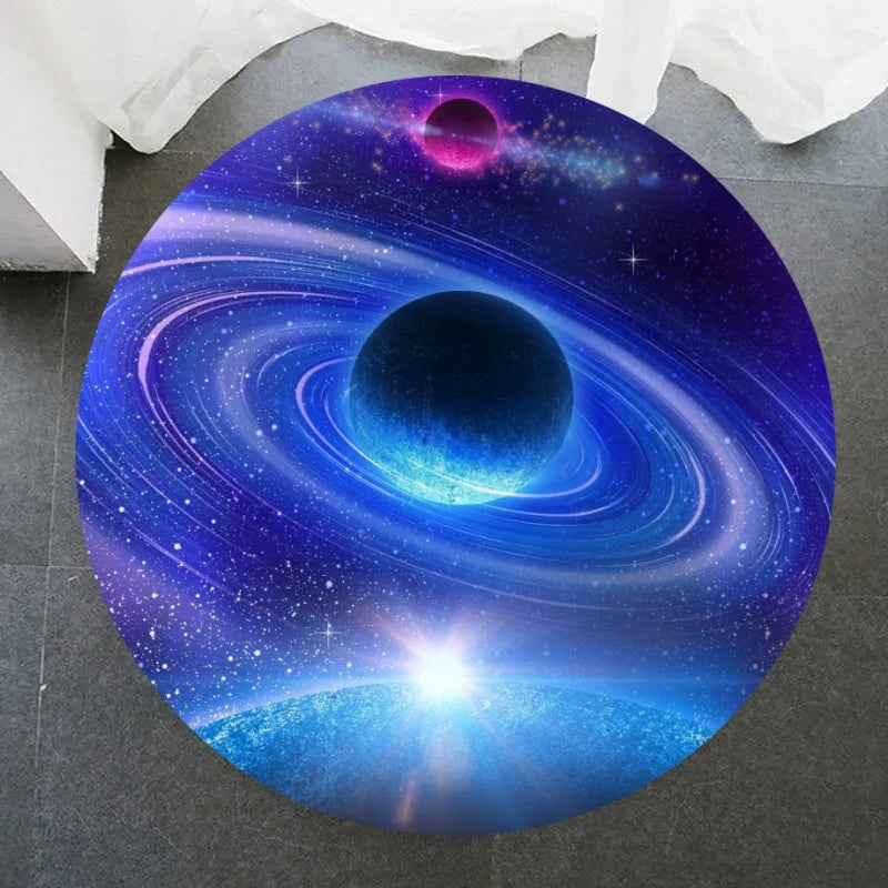Galaxy Round Rug - 40cm Space Starry Universe Carpet