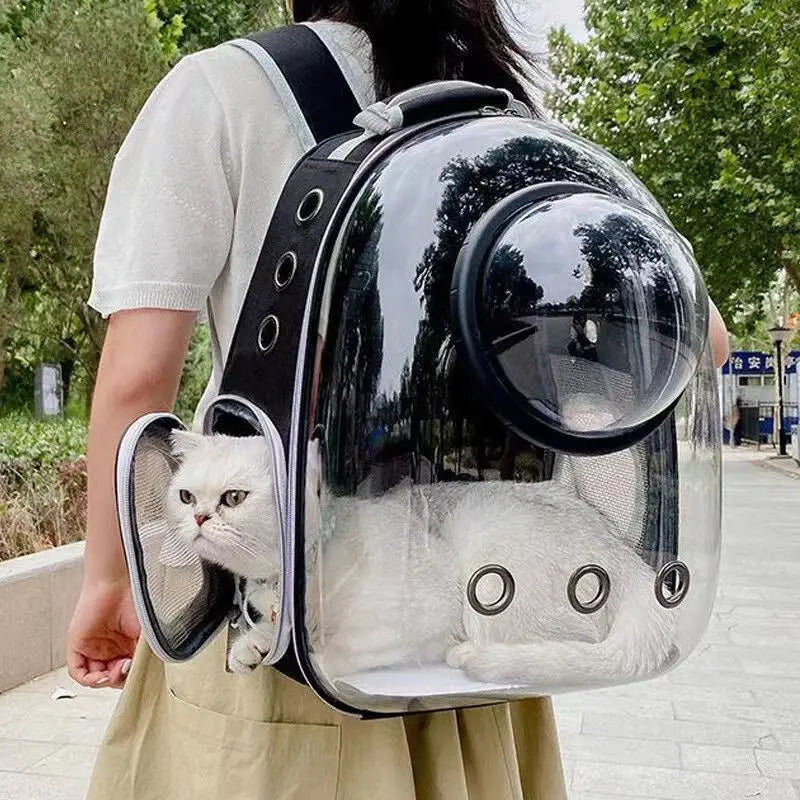 Transparent Cat Backpack - Breathable Space Capsule Pet Carrier