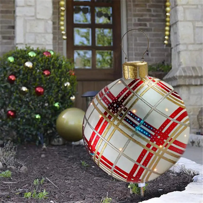 60cm Giant Outdoor Christmas Inflatable Ball - PVC Ornament