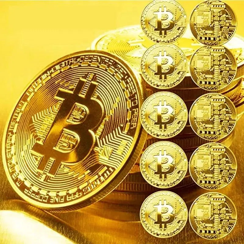 50/100PCS Bitcoin Commemorative Gold Coin Set - Physical Gift