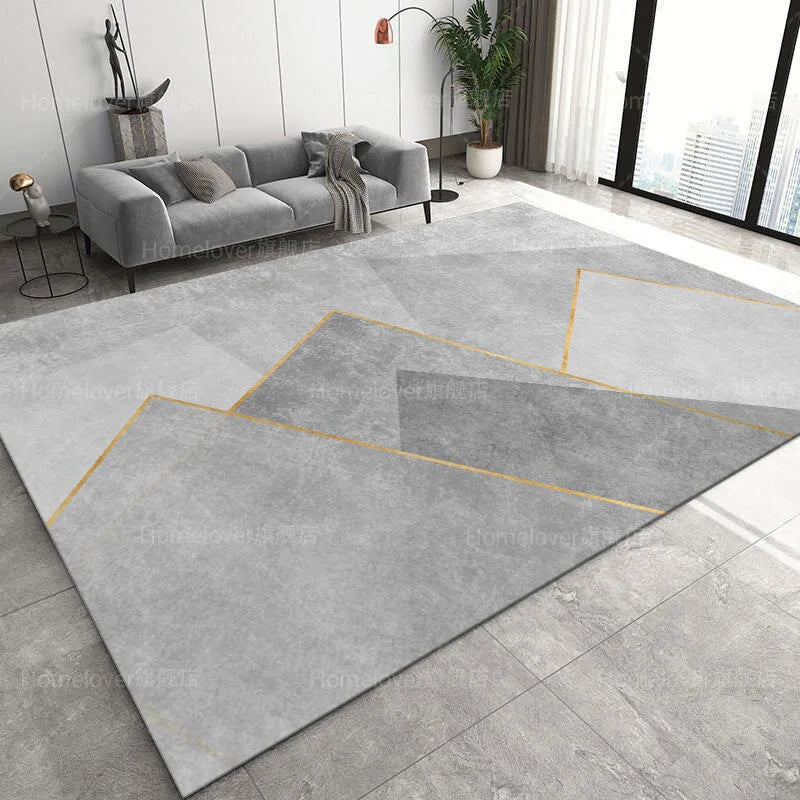 Large Grey Nordic Style Carpet | Deluxe Lounge Rug & Bedroom Floor Mat