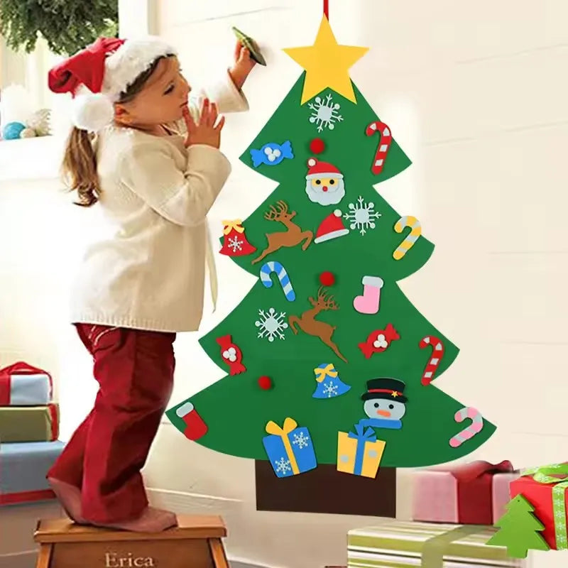 DIY Felt Christmas Tree for Kids - Toddler Wall Ornament Set