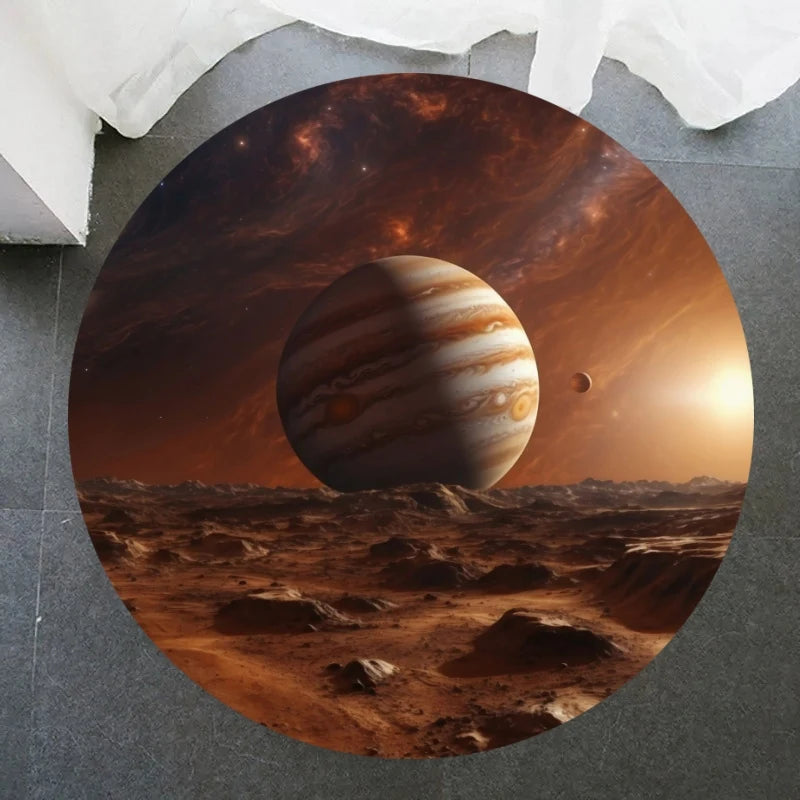 Galaxy Round Rug - 40cm Space Starry Universe Carpet