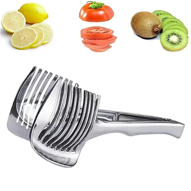 Handheld Slicing Tongs | Tomato, Lemon & Onion Kitchen Slicer Guide