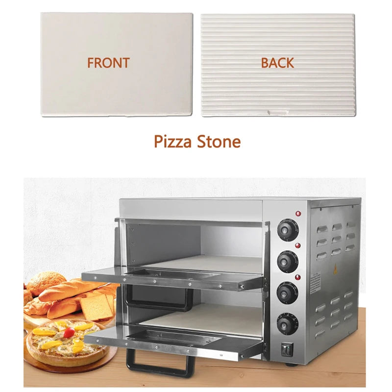 Double Layer Electric Pizza Oven - Stainless Steel 220-240V
