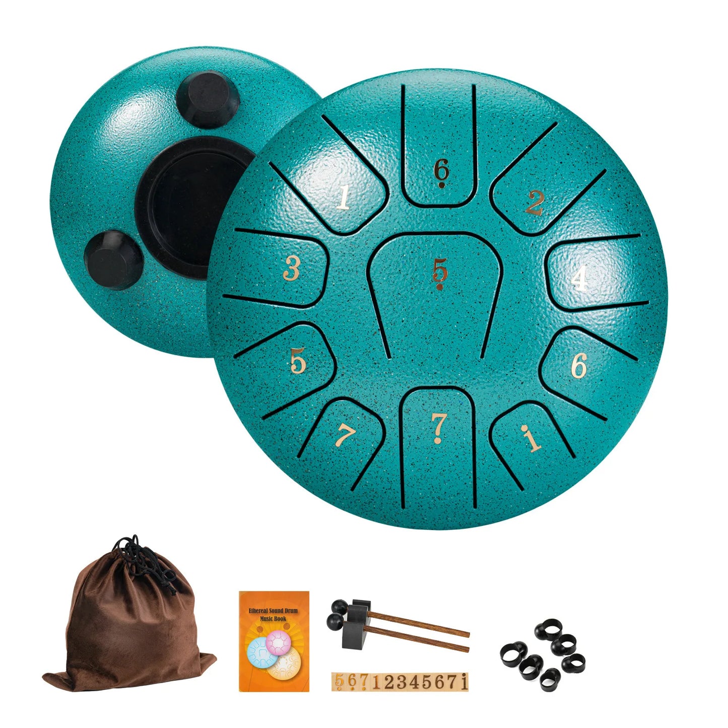 6" Steel Tongue Drum Set | 11-Note C-Major Meditation & Yoga Drum