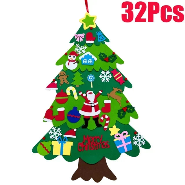 DIY Felt Christmas Tree Set - Kids Wall Decor & Ornaments