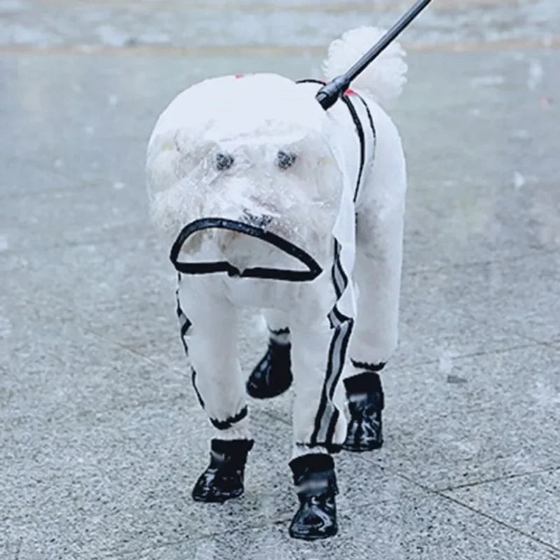Transparent Dog Raincoat Jumpsuit - Full Body Waterproof Jacket