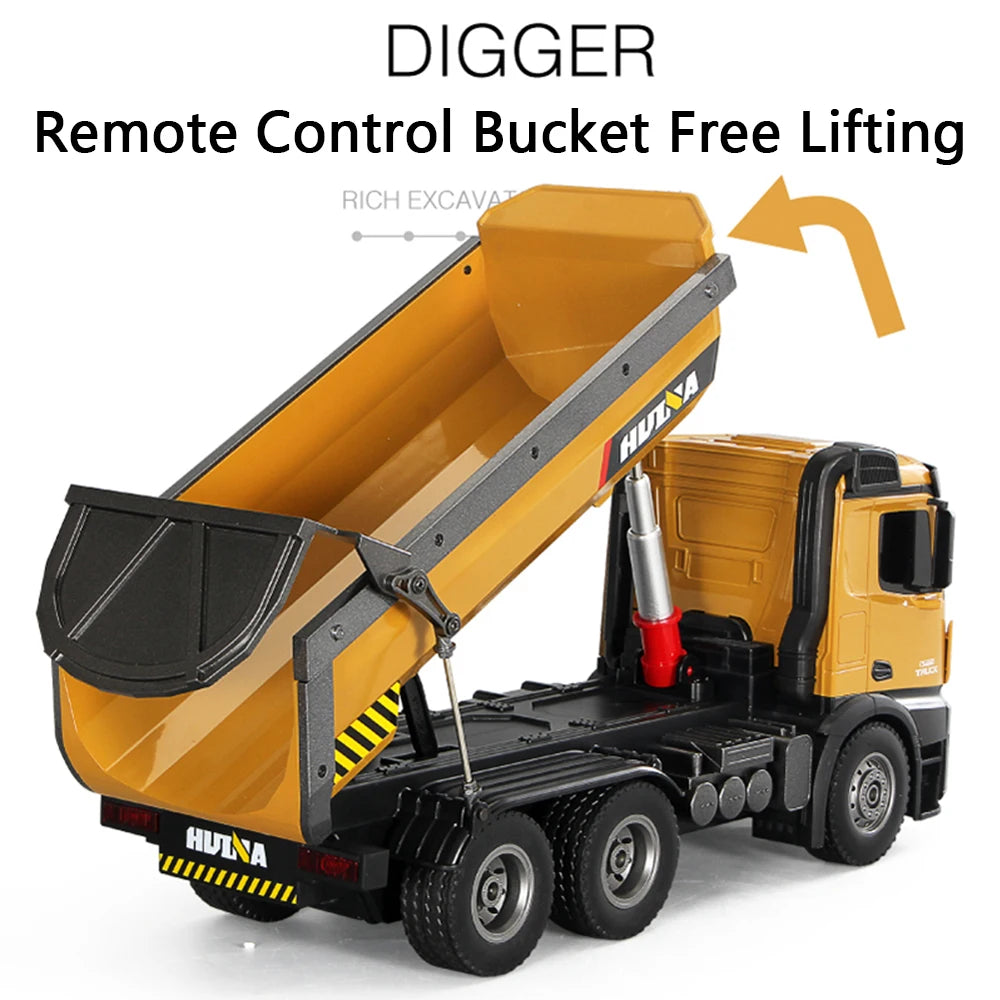 RC Dumper Truck 1/14 Scale | 10CH Remote Control Alloy Loader Toy Set