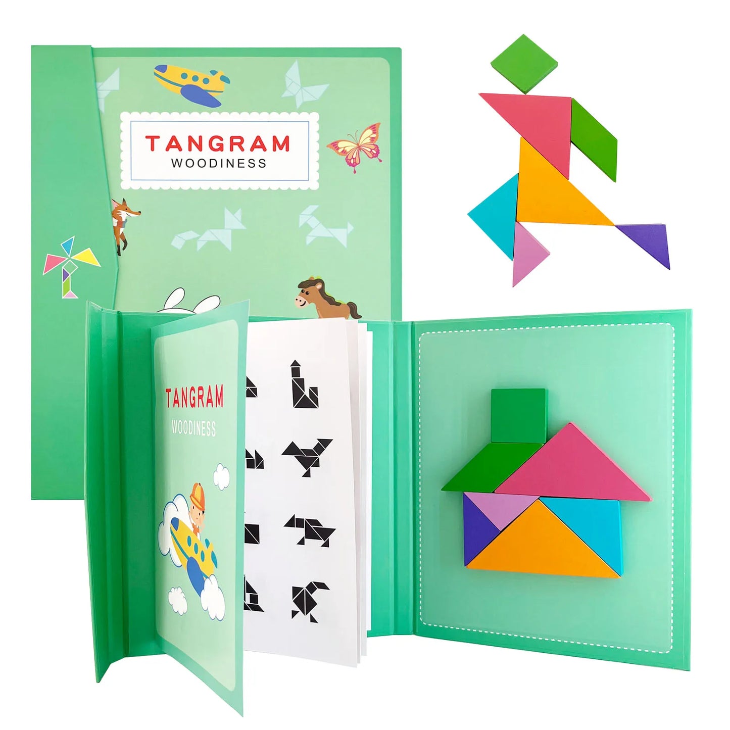 Magnetic 3D Tangram Puzzle | Montessori Travel Toy for Kids