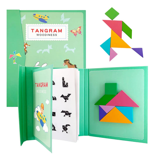 Magnetic 3D Tangram Puzzle | Montessori Travel Toy for Kids