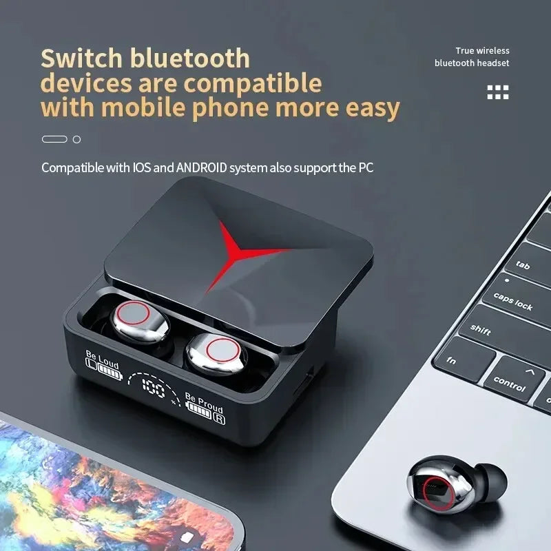 M90 TWS Wireless Earphones | Bluetooth 5.3 Sliding Case Gaming Buds ID