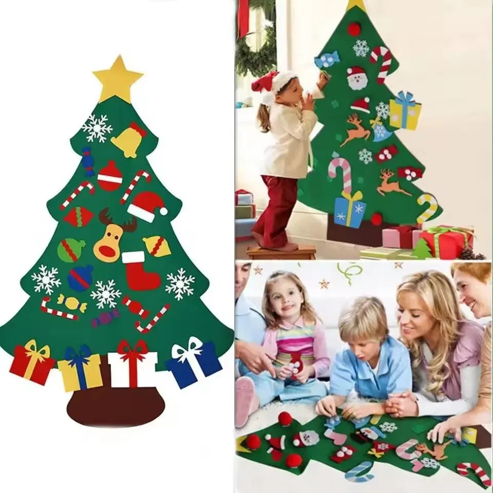DIY Felt Christmas Tree for Kids - Toddler Wall Ornament Set