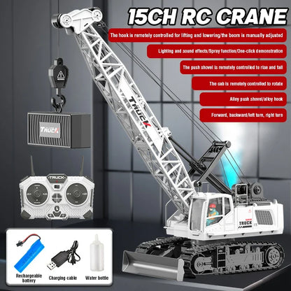 15CH RC Spray Crane Truck | Alloy Metal Remote Control Engineering Toy