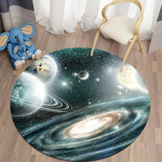 Galaxy Round Rug - 40cm Space Starry Universe Carpet