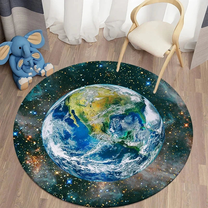 Galaxy Round Rug - 40cm Space Starry Universe Carpet
