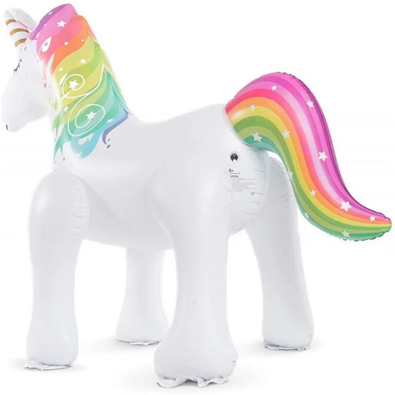 160cm Giant Inflatable Unicorn Water Sprinkler - Outdoor Summer Toy