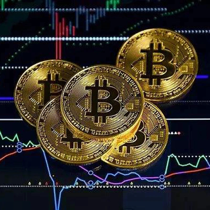 50/100PCS Bitcoin Commemorative Gold Coin Set - Physical Gift