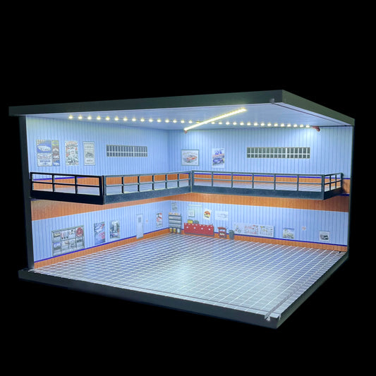 LED Lighted Parking Lot Diorama - Multi-Scale Diecast Display