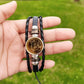 Bitcoin Leather Bracelet - Braided Multilayer Crypto Jewelry