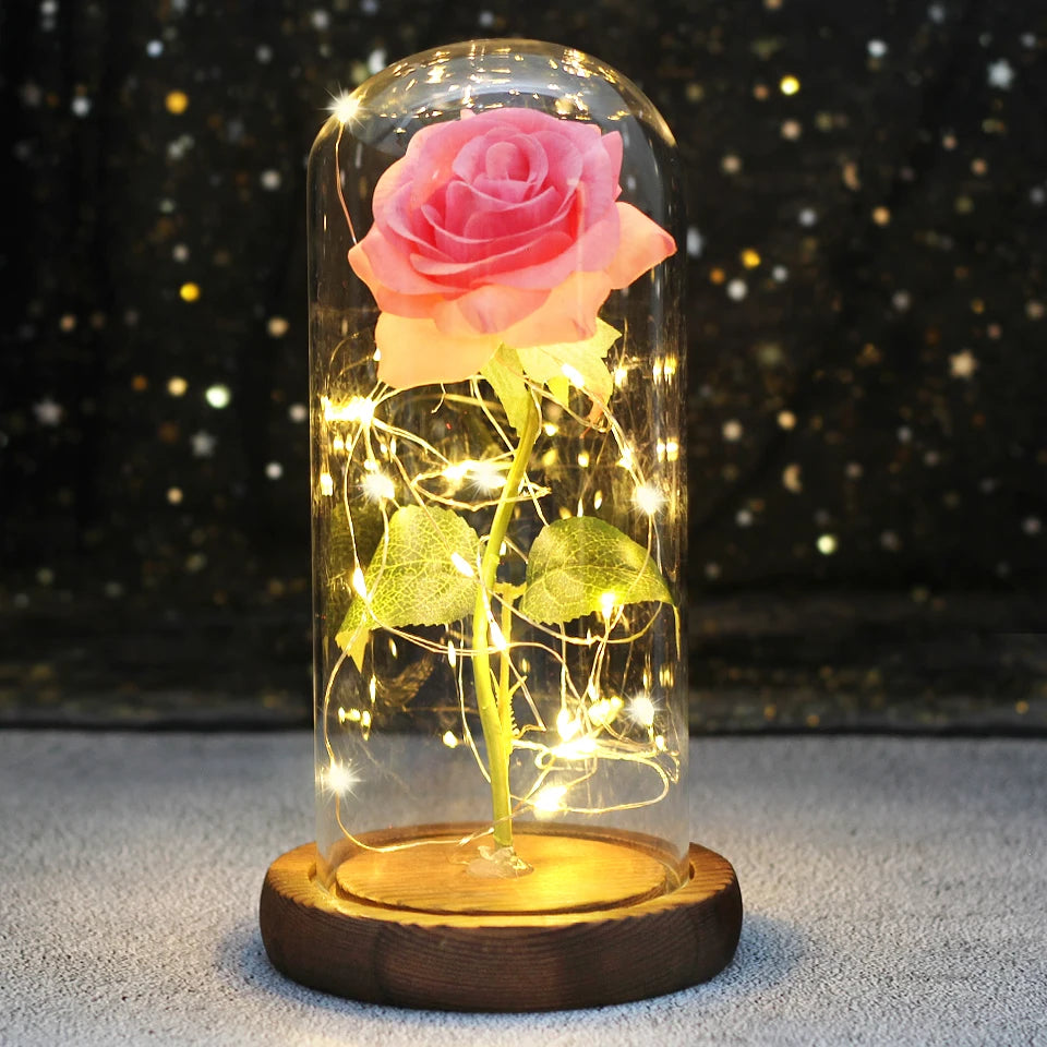 LED Enchanted Galaxy Rose in Glass Dome - Forever Flower Gift