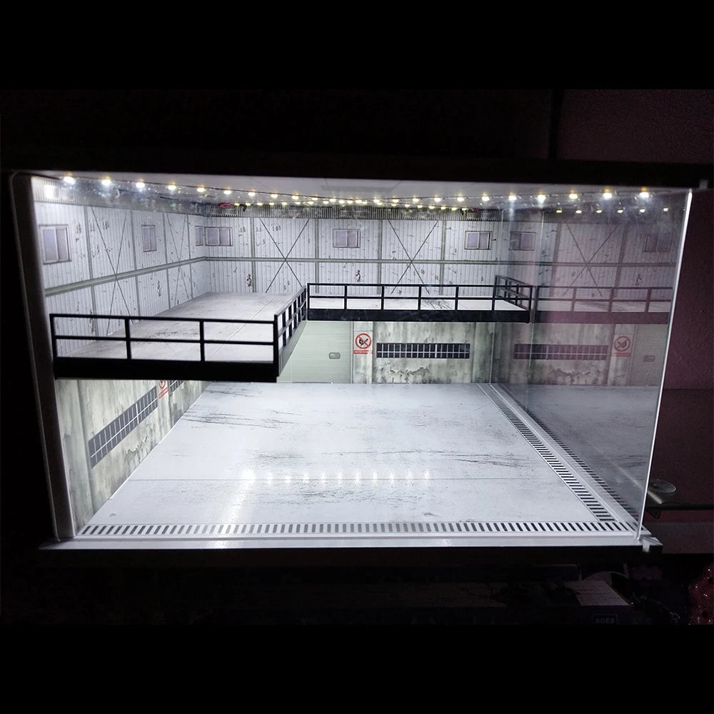 LED Lighted Parking Lot Diorama - Multi-Scale Diecast Display