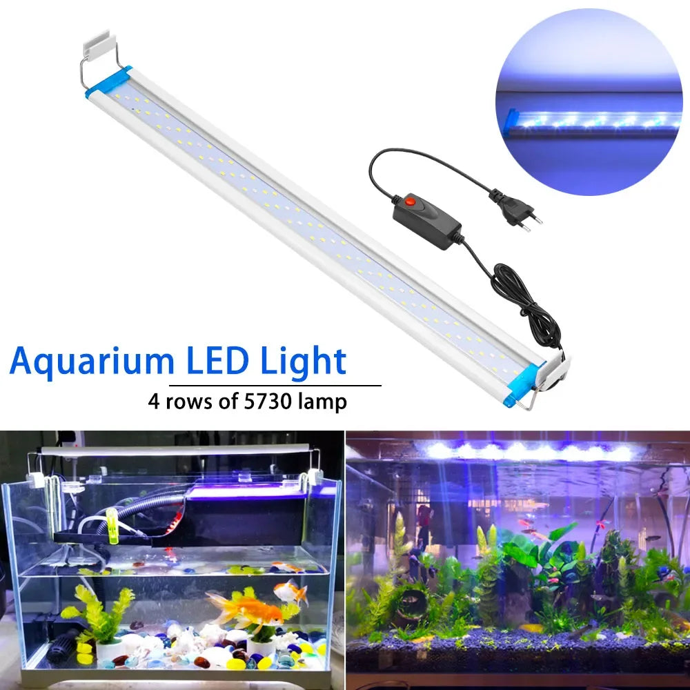 Super Slim LED Aquarium Light | Extensible Waterproof Plant Tank Lamp