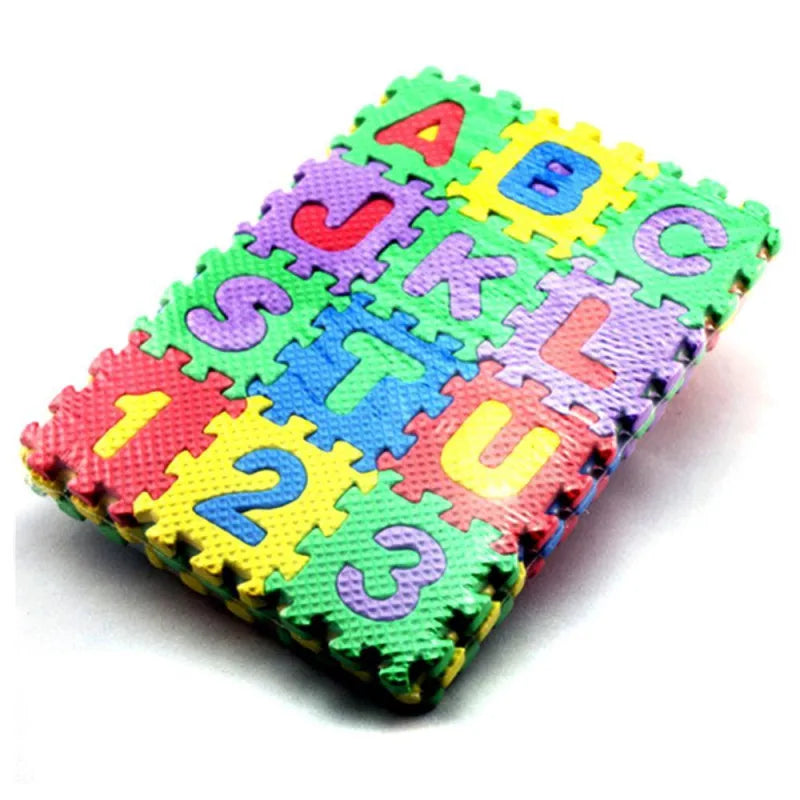 36-Piece Mini Children’s Foam Mats - Letters & Numbers Puzzle