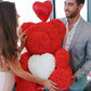 Rose Teddy Bear with Heart | 25cm Everlasting Flower Valentine Gift