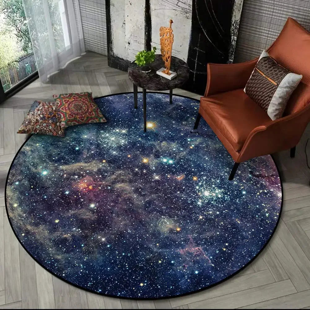 Galaxy Round Rug - 40cm Space Starry Universe Carpet