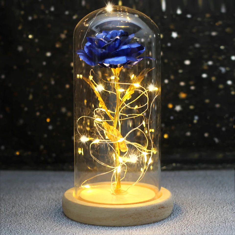 LED Enchanted Galaxy Rose in Glass Dome - Forever Flower Gift