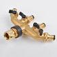 Heavy-Duty 4-Way Brass Garden Hose Splitter - 3/4" Tap Diverter
