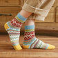 5 Pairs Women's Winter Socks | Retro Japanese Ethnic Knit Wool Blend