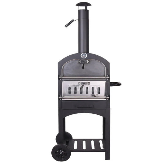 12" Portable Pizza Oven | Outdoor Wood-Fired Charcoal Camping BBQ Grill