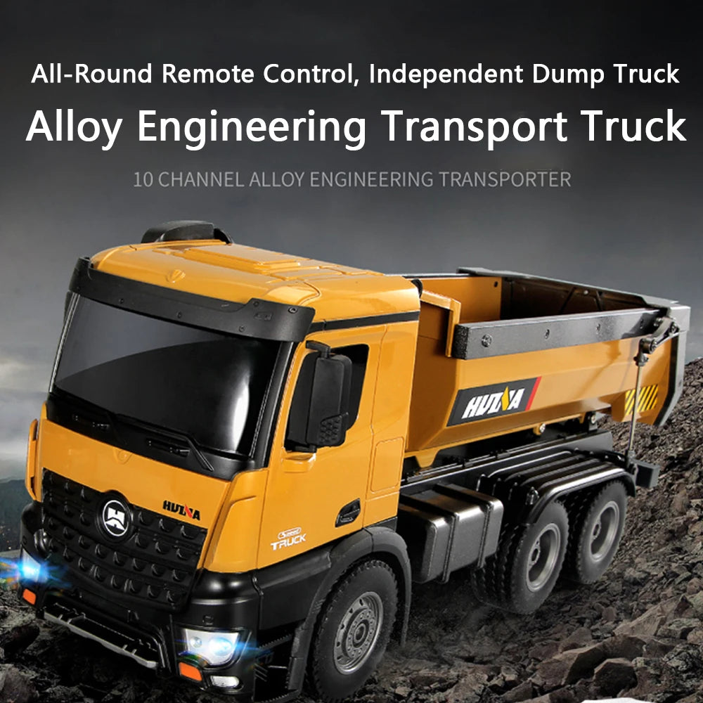 RC Dumper Truck 1/14 Scale | 10CH Remote Control Alloy Loader Toy Set