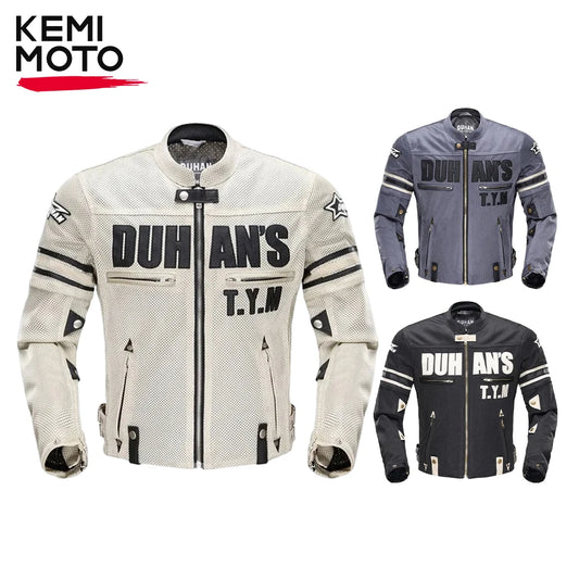 Mens Motorcycle Summer Jacket - Breathable Mesh Armor Jacket