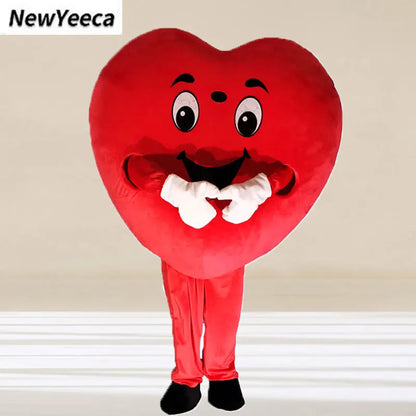 Red Love Heart Mascot Costume | Adult Plush Valentine's Cosplay Suit