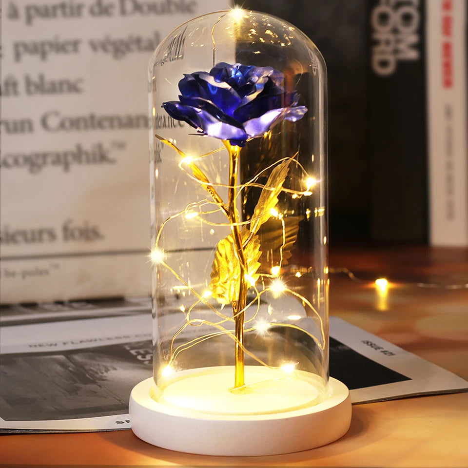 LED Enchanted Galaxy Rose in Glass Dome - Forever Flower Gift