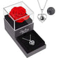 Love Heart Necklace & Eternal Rose Gift Box | Hidden Drawer Jewellery